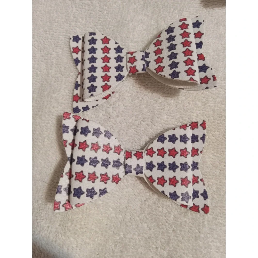 Red White Blue Star Hair Bows Patriotic‎ 4th of July Hair Accessories Set